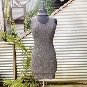 AEOx Cut-out Mock Neck Ribbed Bodycon Dress